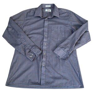 Vintage 1970s The Fox Plaid Button Up Shirt Size Large Long Sleeves Made In USA